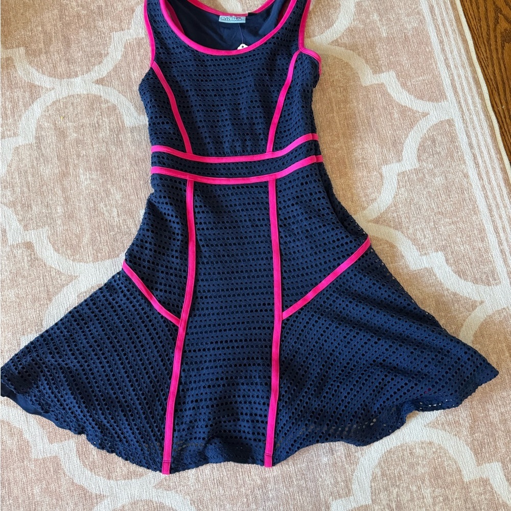 Cynthia Rowley Navy and Pink Dress